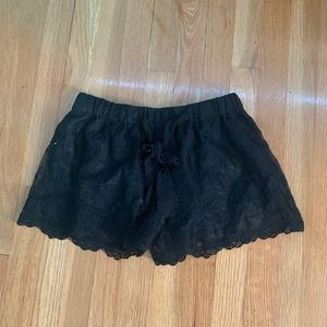 Black lace shorts